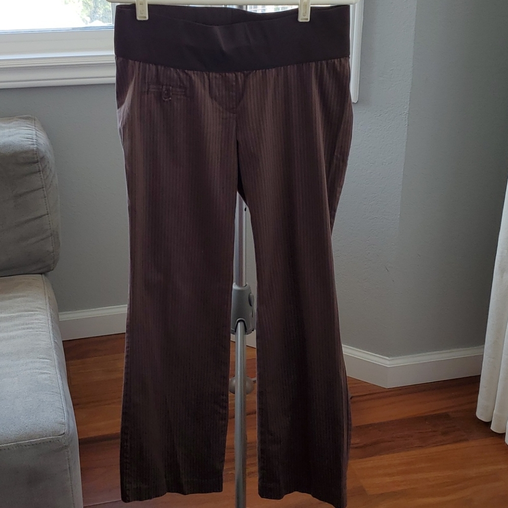 Liz Lange Maternity Brown Pinstripe Slacks